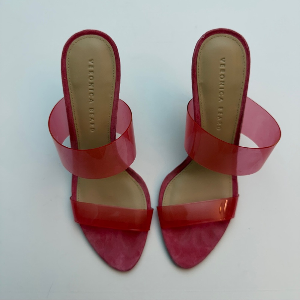 Veronica Beard Asha Pink Translucent Strapped Sandal Heels,Size 8.5 (fit like 8) - Picture 3 of 8